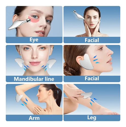 Herramientas Faciales Gua Sha Beautyfactor De Acero Inoxidab