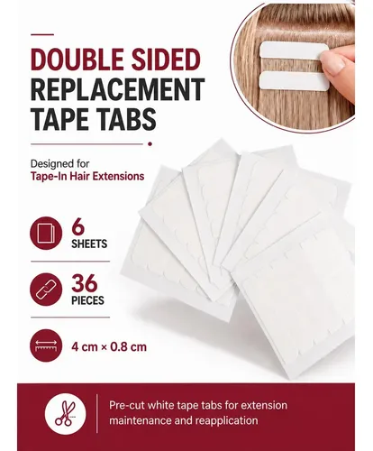 Extensiones Con Cinta Doble Cara Moresoo 36 Tabs 4 Cm X 0.8