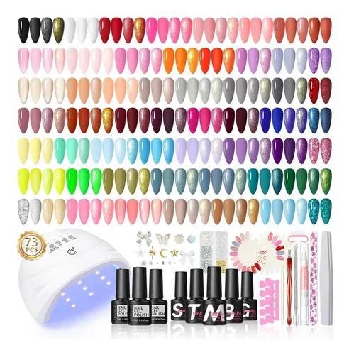 Kit De Esmaltes Gel 60 Colores Con Luz Uv Y Accesorios