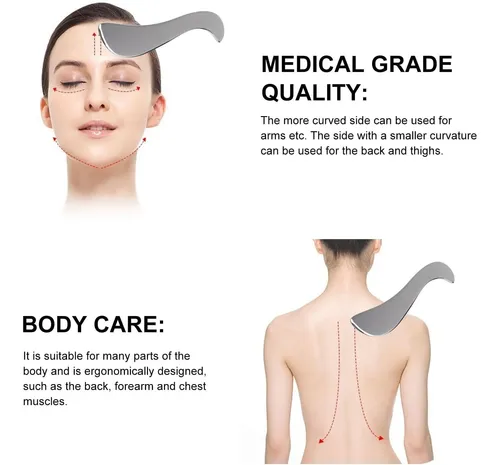 Tabla Gua Sha Acero Inox S Forma Masaje Relax