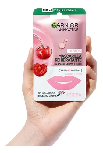 Mascarilla En Tela Para Labios Garnier Skin Active Hidratante Cereza 5g