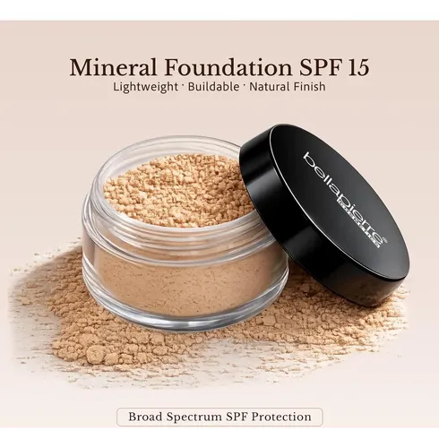 Base Mineral Spf 15 Bellapierre 9g, Cobertura Total Y Mate