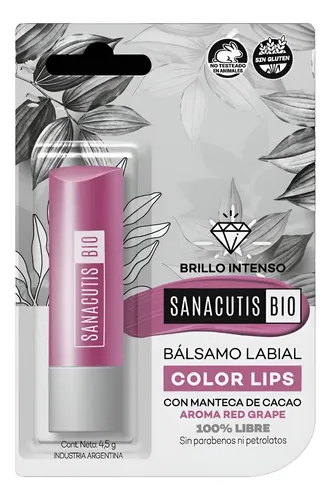 Sanacutis Bálsamo Labial Con Color X 4.5g Uva