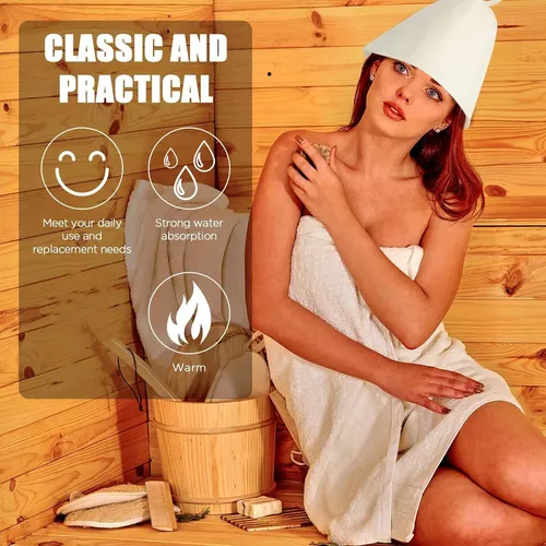 Gorro De Baño Para Sauna, 6 Unidades, Gorro De Baño De Lana