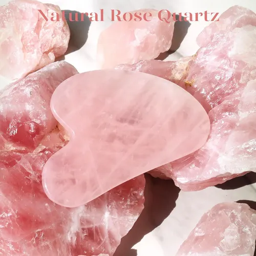 Herramienta Facial Gua Sha Baimei Rose Quartz Para Rostro Y