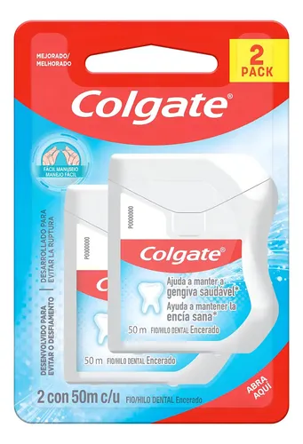 Hilo dental Colgate Hilo Dental Encerado 50 m 2 u