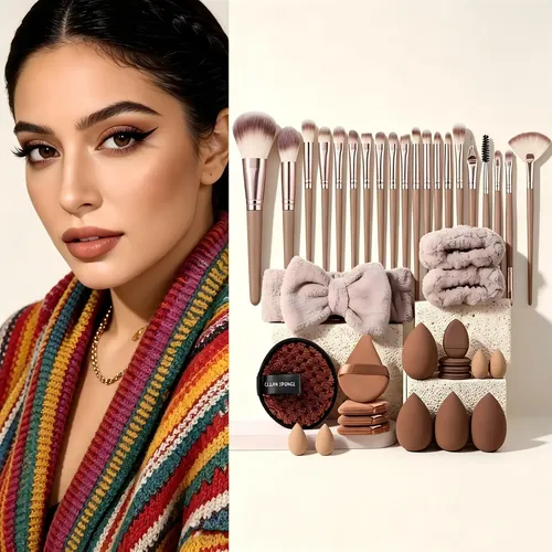 Set De 40 Esponjas Y Pinceles De Maquillaje Profesionales