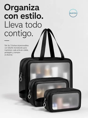 Set Bolsas Organizadoras Para Cosméticos Impermeables Viaje