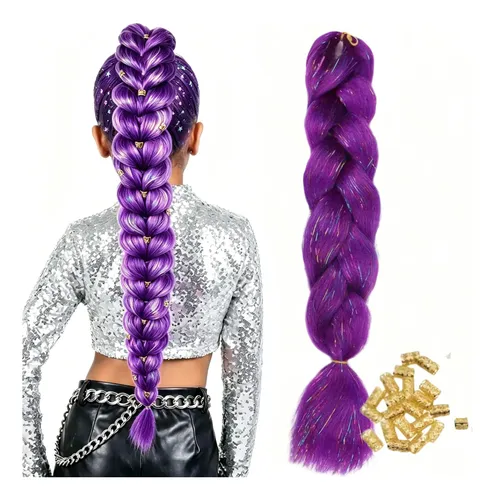 Trenza Morada Kanekalon Disfraz Rumi Pelucas Para Fiestas Y