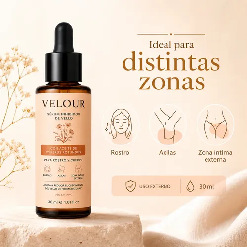 Velour Aceite Para Cuidado Corporal Piel Suave 30ml Pack X5
