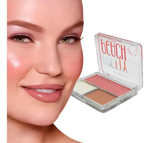 Paleta Rubor Contorno Iluminador En Polvo Maquillaje Pink 21