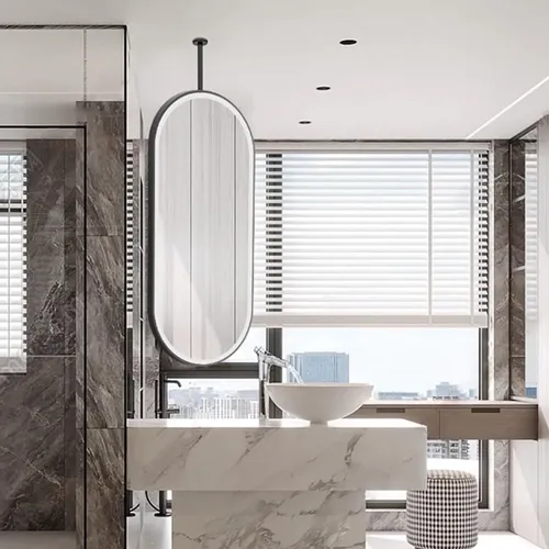 Espejo Ovalado Baño Negro Con Luz Led 40×60 Cm