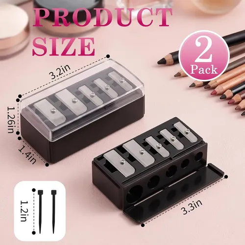 Sacapuntas Para Maquillaje 5 Orificios Portátil