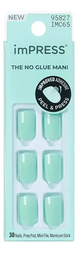 Kiss Impress Uñas Postizas – Modelo Get Closer Verde Claro Get Closer