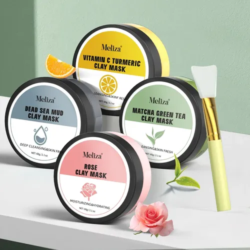 Set De Mascarillas Faciales De Arcilla De 4 Granos,