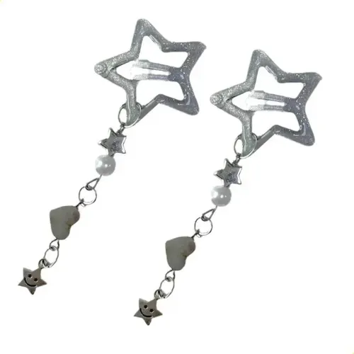 Pinza Para El Pelo Harajuku Y2k Con Forma De Pentagrama