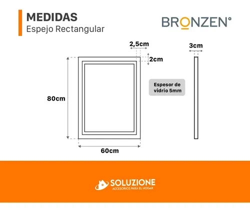 Espejo Premium Vertical Rectangular Luz Led Frontal 80×60