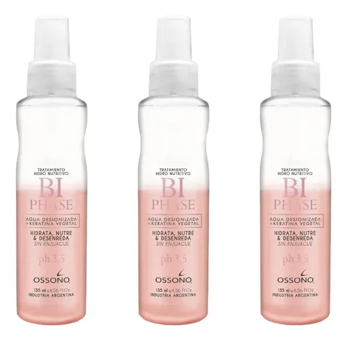 Ossono Tratamiento Bi Phase Hidrata Nutre Desenreda 135ml X3