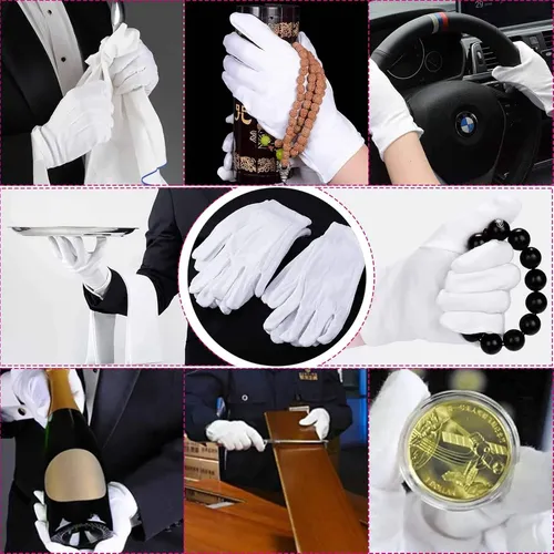 Guantes Algodón Blancos Medianos Para Manos Secas Eccema