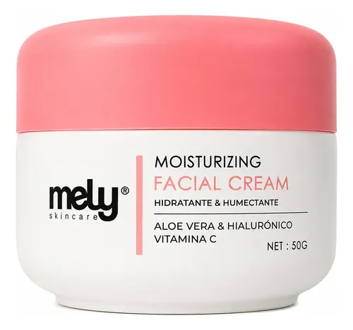 Crema Facial Hidratante Mely Acido Hialuronico Aloe Vera 50g