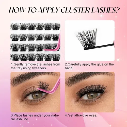 Extensiones De Pestañas Postizas Fadlash Diy 144 Racimos D