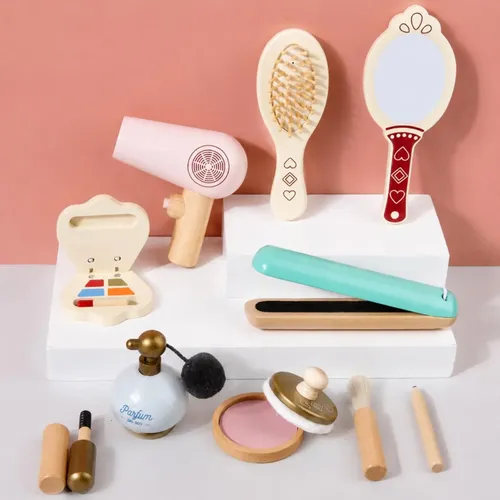 Set Maquillaje Madera Acabado Suave Kit Belleza Madera