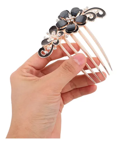 Peineta Con Diamantes De Imitación: Pinza Lateral Con Forma