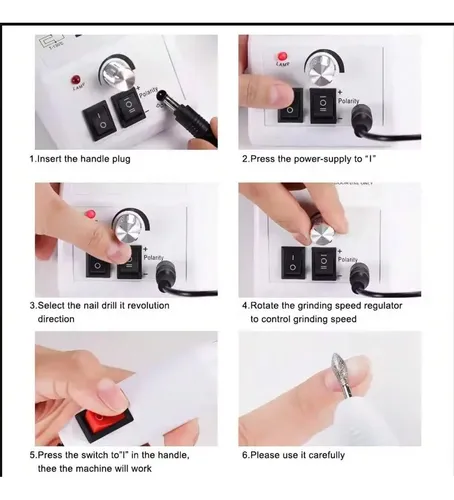 Lima De Uñas Eléctrica Profesional Con Base Y Kit