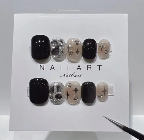 Uñas Postizas Press On Autoadhesiva Set Completo Cortas