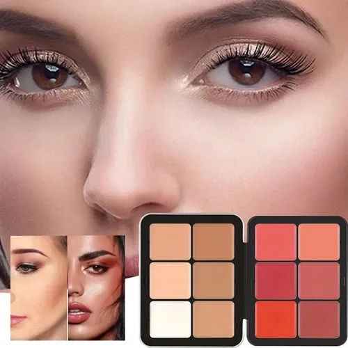 Z Paleta Ruborbronceador 12 Tonos Crema Para Contorno Y