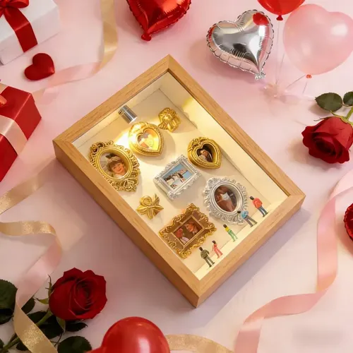Romántica Caja De Sombras Con Forma De Mini Museo Con Led, R