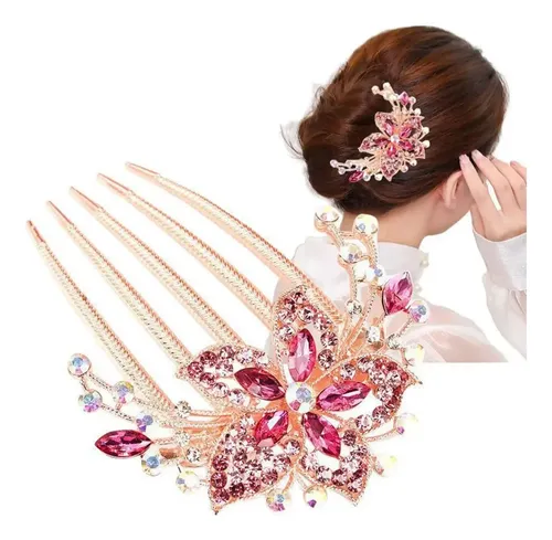 3 Horquillas Peine Cristal Diamantes Para Cabello De Boda