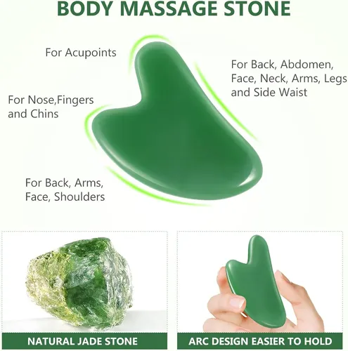 Piedra Gua Sha Jade Para Masaje Facial Y Corporal
