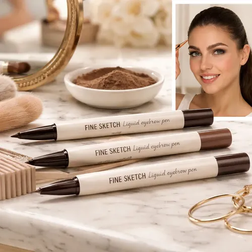Delineador De Cejas Tatto Microblanding Lapiz Fibra 4 Puntas