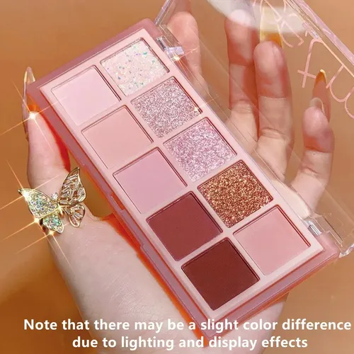 Go Ho Paleta Sombras 10 Colores Mate Glitter Shimmer