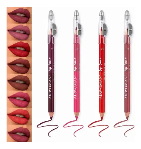 Kit Delineadores Labiales Bspainting 4p X2 Tonos 8 Colores