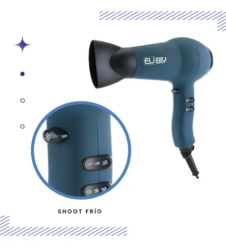 Secador De Pelo Eurobeauty 2200w 2 Velocidades 3 Temperatura