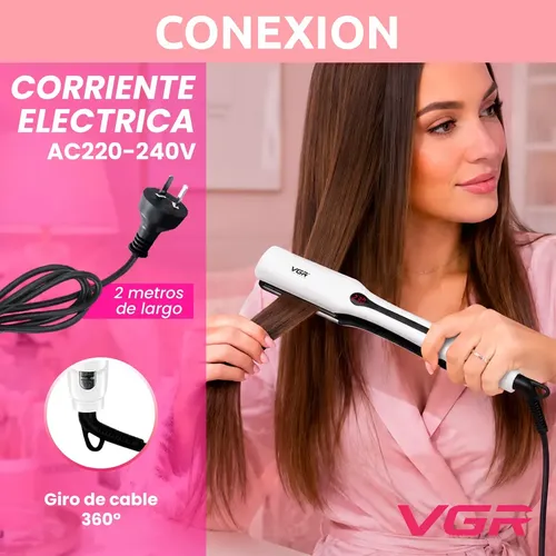 Planchita Pelo Profesional Titanio Vgr V-556 Alisado 230° Color Blanco