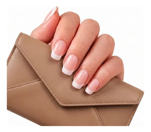 Uñas Postizas Press On French Nudes Reutilizables Con Estilo