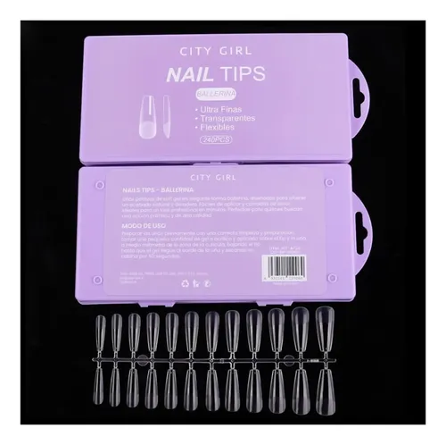 Tips Soft Gel Caja X240 Pcs Ballerina City Girl