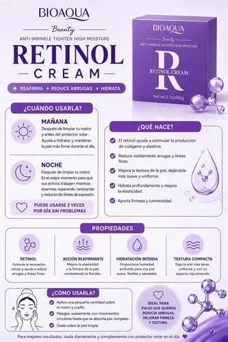 Crema Facial Retinol Antiarrugas Hidratante De Noche