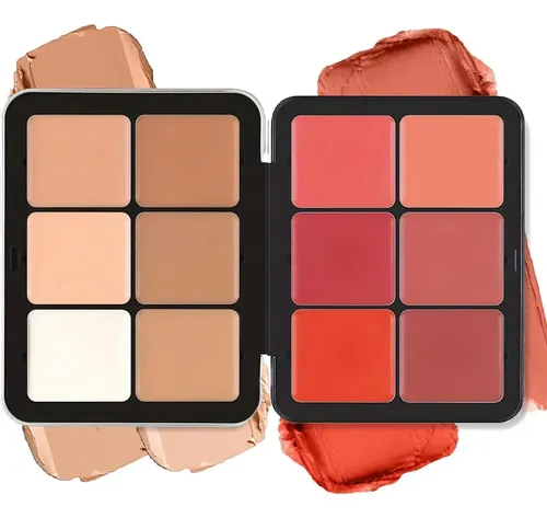 Z Paleta Ruborbronceador 12 Tonos Crema Para Contorno Y