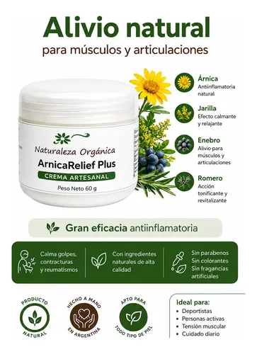Crema Arnica Dolores Contracturas Artrosis X 60 G