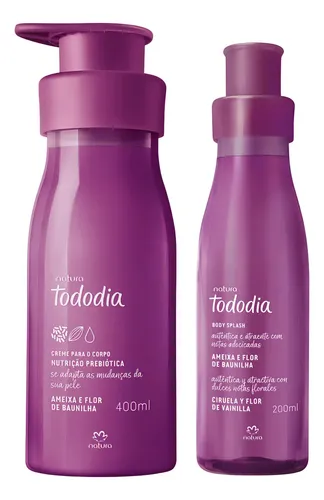 Kit Crema Y Body Splash Ciruela Flor Vainilla Tododia Natura
