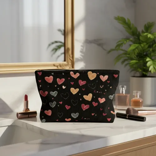 – Cosmetiquera Bolso Maquillaje Corazones Lapicera Zzl-