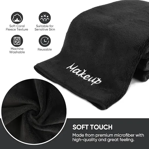 Unimade Paño Desmaquillante Microfibra Coral Fleece Negro 48