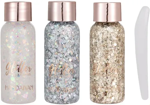 Face Glitters, Set De 3 Geles Con Hojuelas De Sirena