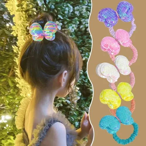 Gomas Para Cabello Mariposa Elasticidad Alta 6 Piezas
