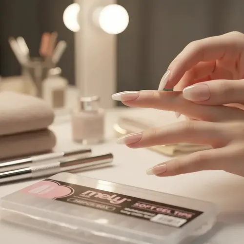 Tips Soft Gel Mely Uñas Postizas Coffin Largas 240u Con Guia Prelimado Coffin Largo