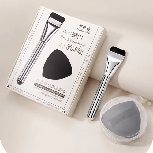 Set De Brochas De Maquillaje Y Esponjas De Maquillaje En For Negro